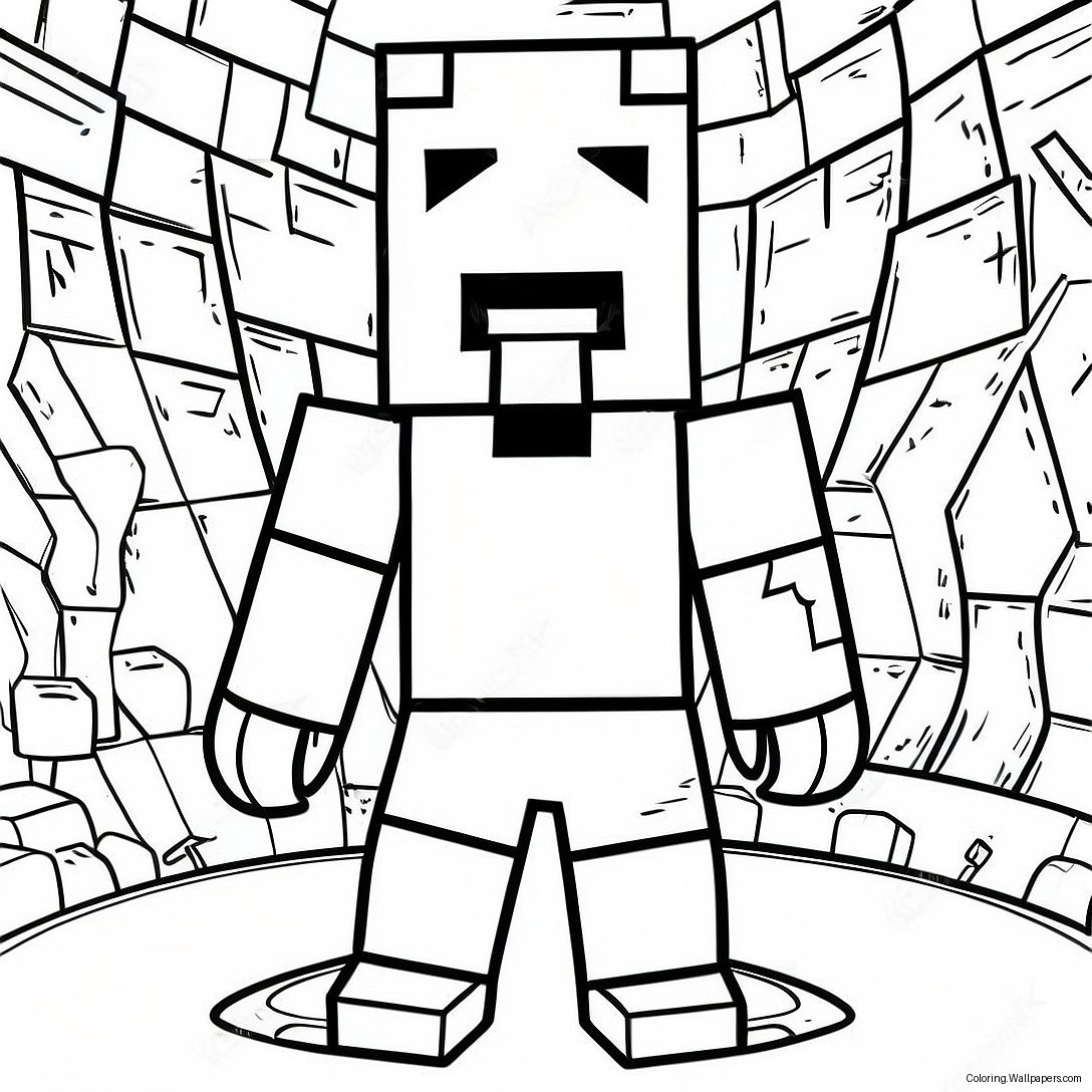 Página Para Colorir Steve Do Minecraft Com Armadura De Diamante 19403