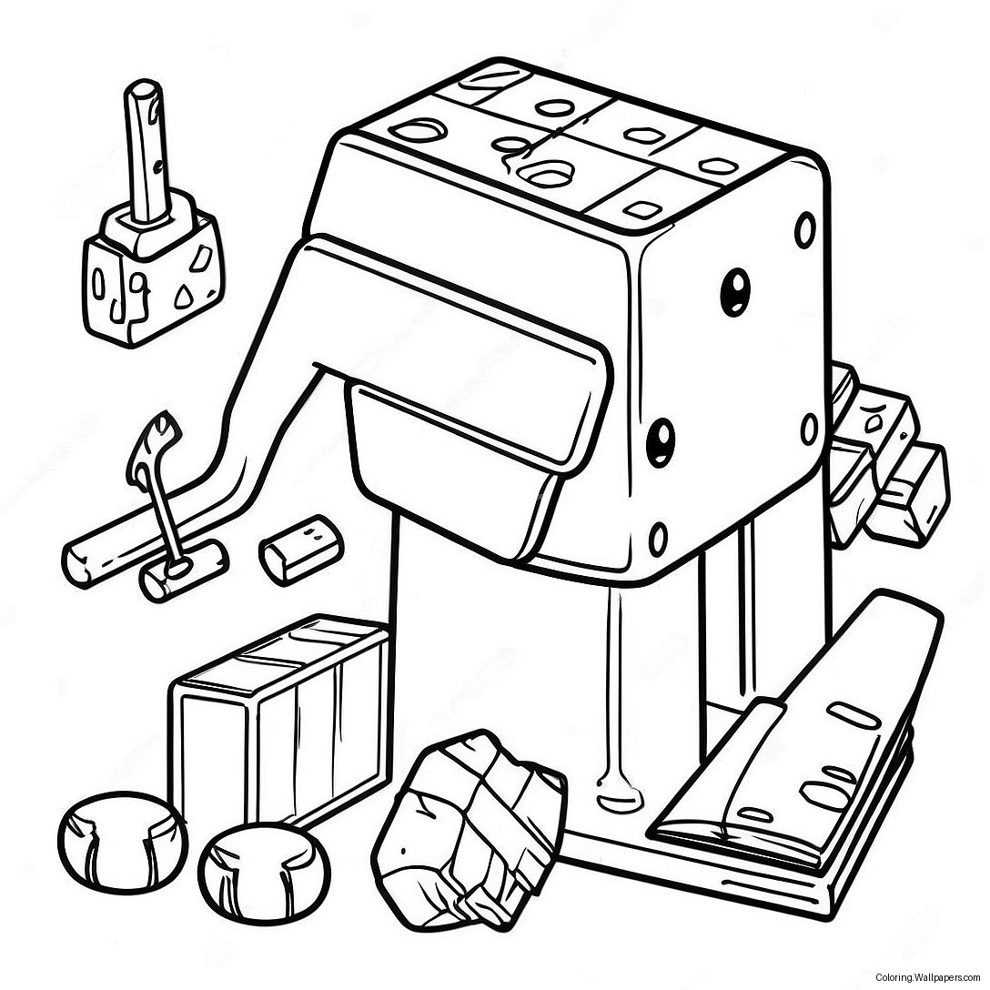 Minecraft Tools Coloring Page 16910