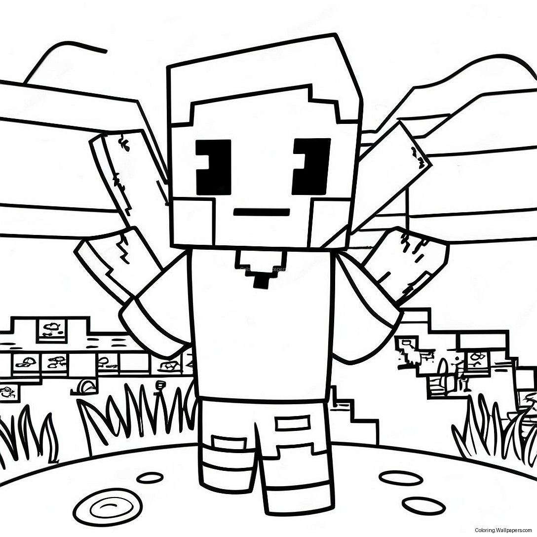 Minecraft Villager Coloring Page 28994