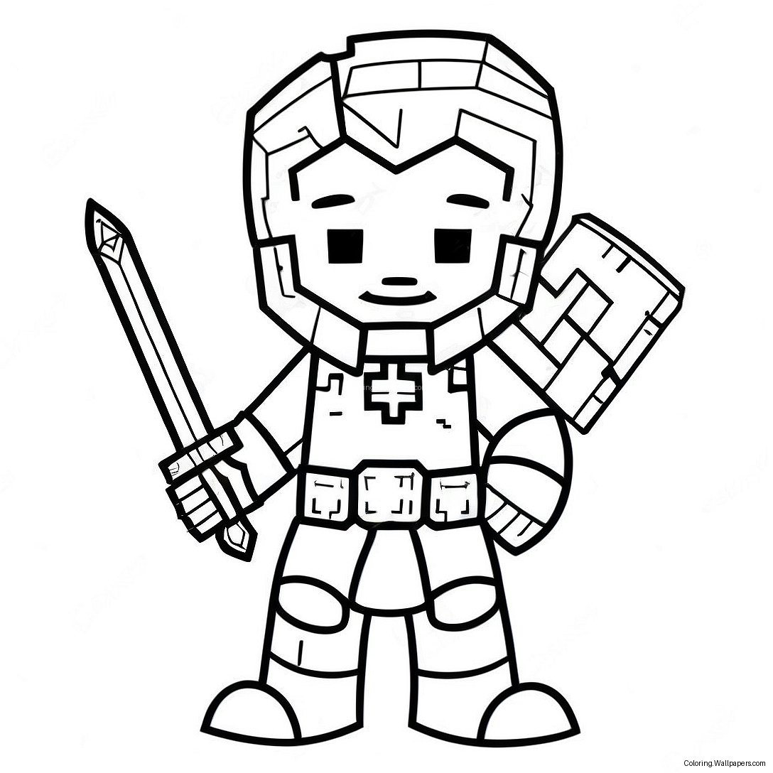 Minecraft Warden Coloring Page 47308