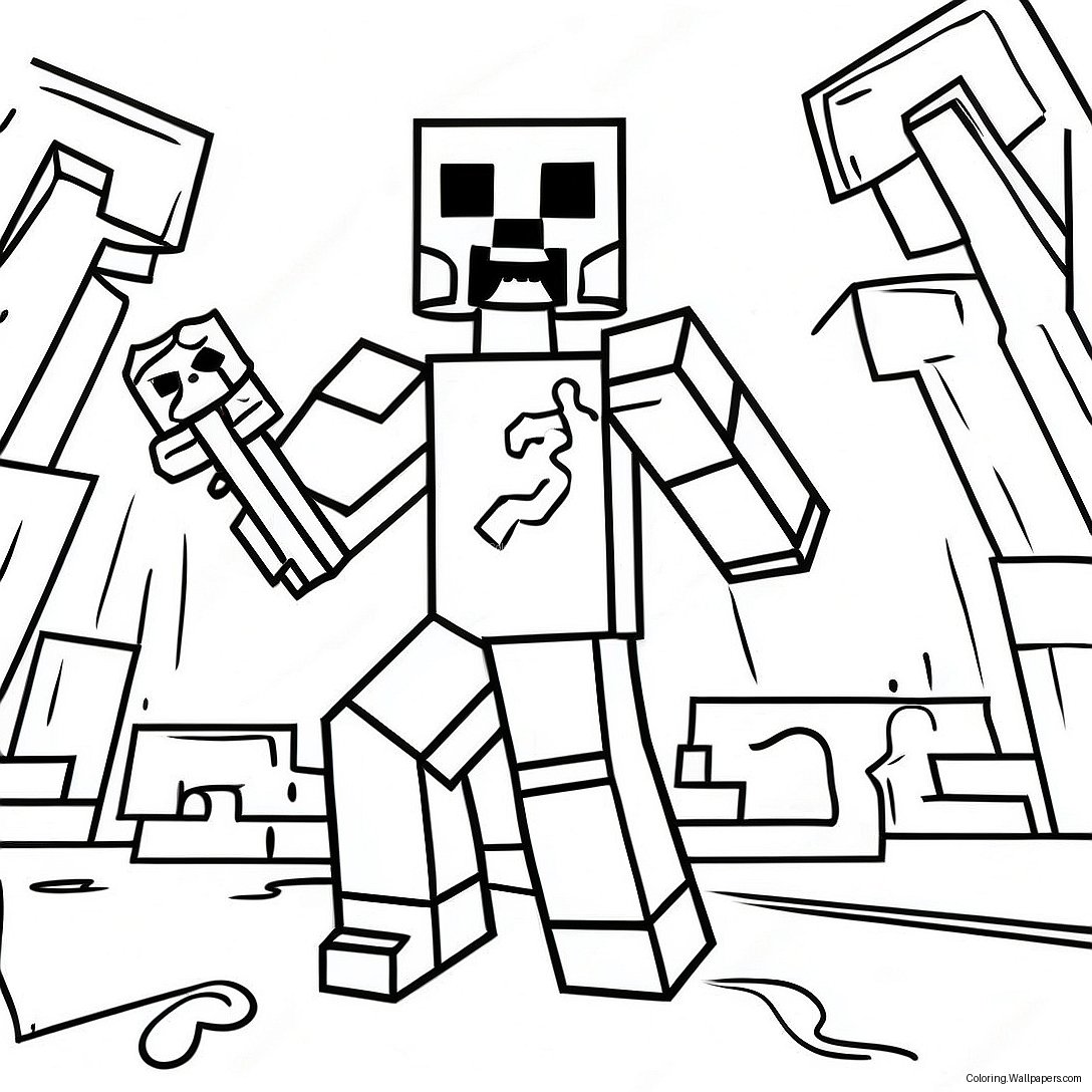 Minecraft Zombie Ausmalbild 21639