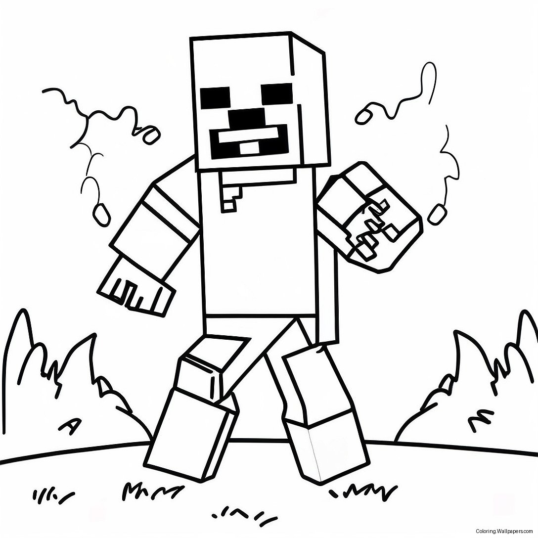 Minecraft Zombie Farvelægningsside 21640