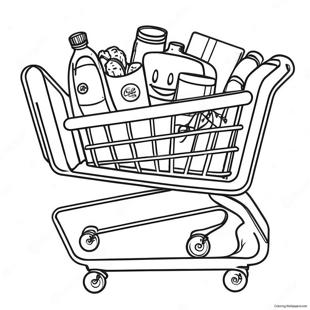 Mini Brands Shopping Cart Coloring Page 17064