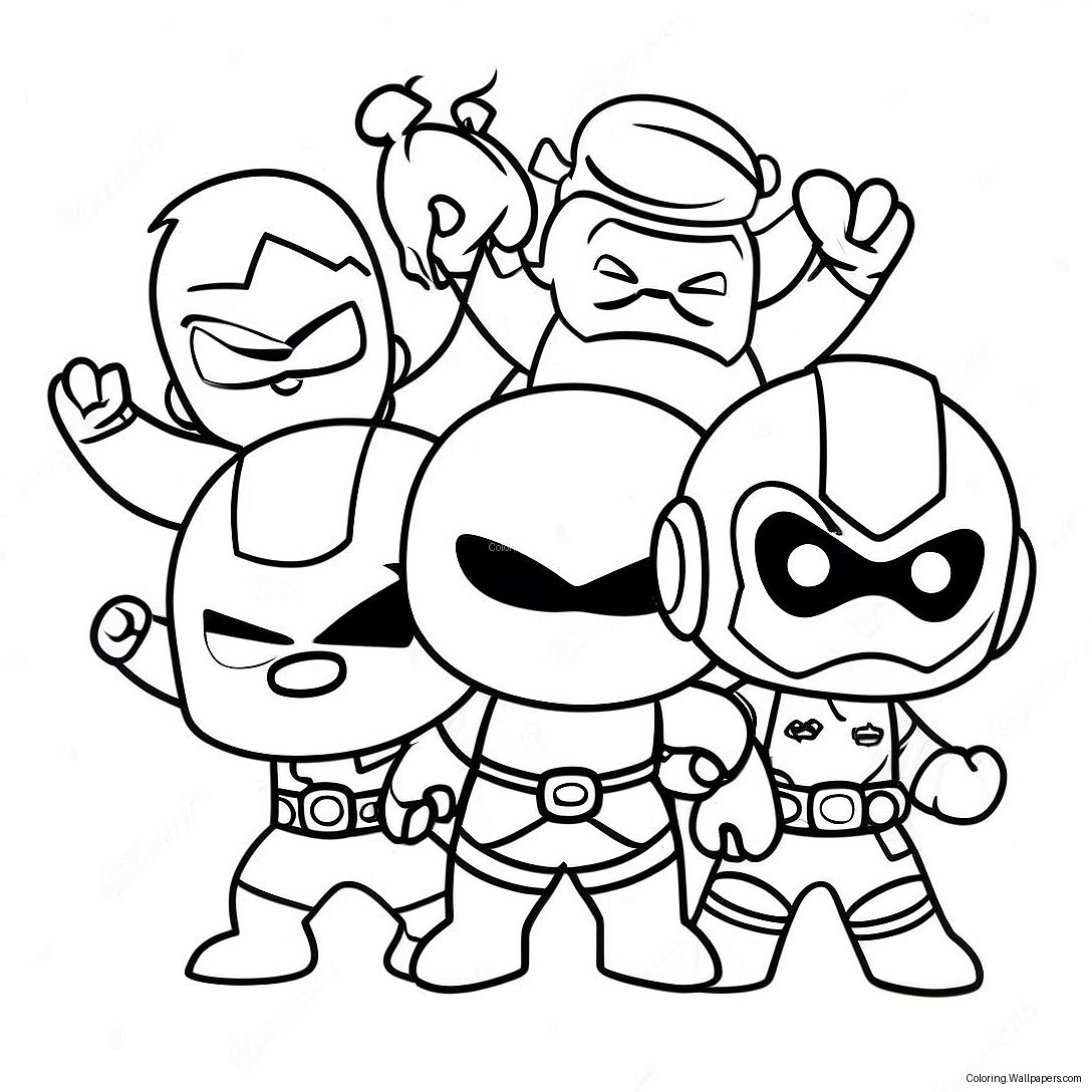 Mini Force Heroes In Action Coloring Page 18904