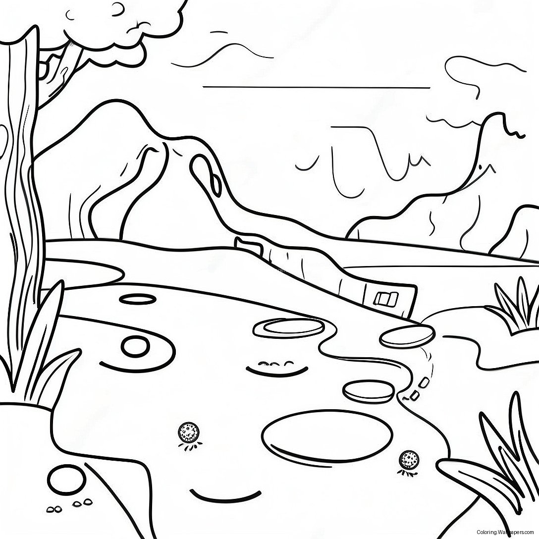 Mini Golf Course Coloring Page 45366