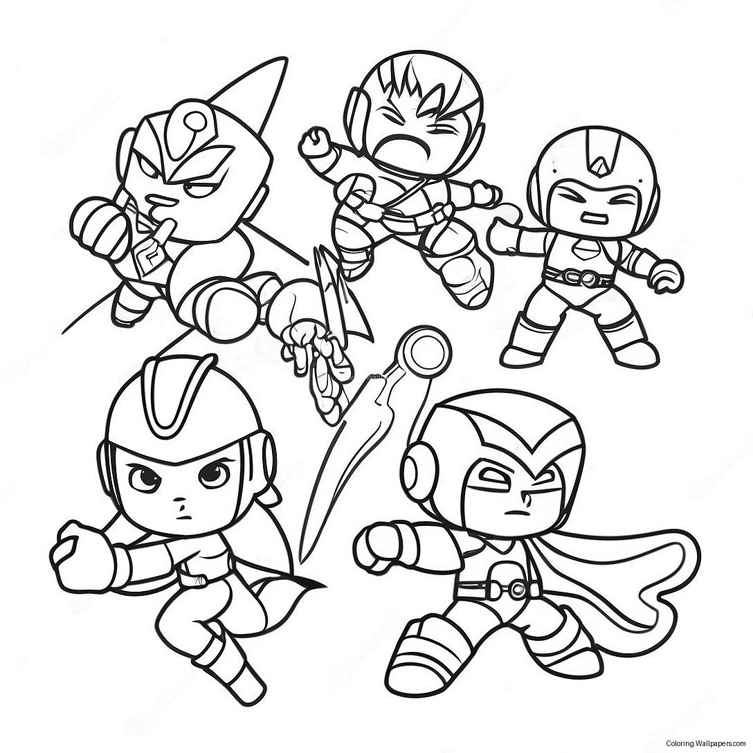 Páginas Para Colorir Dos Miniforce Heroes Em Ação 20334