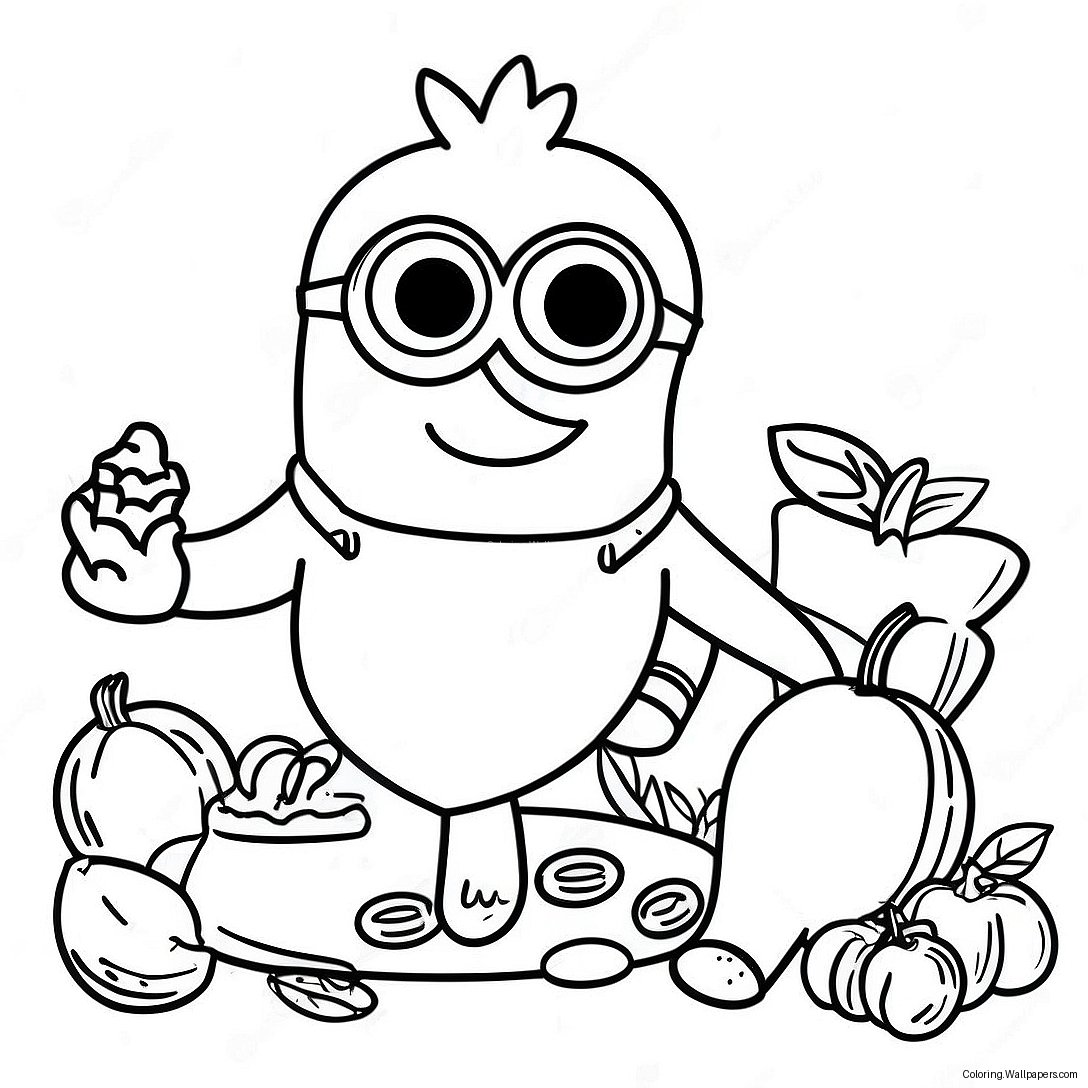 Page À Colorier Du Festin De Thanksgiving Des Minions 38366