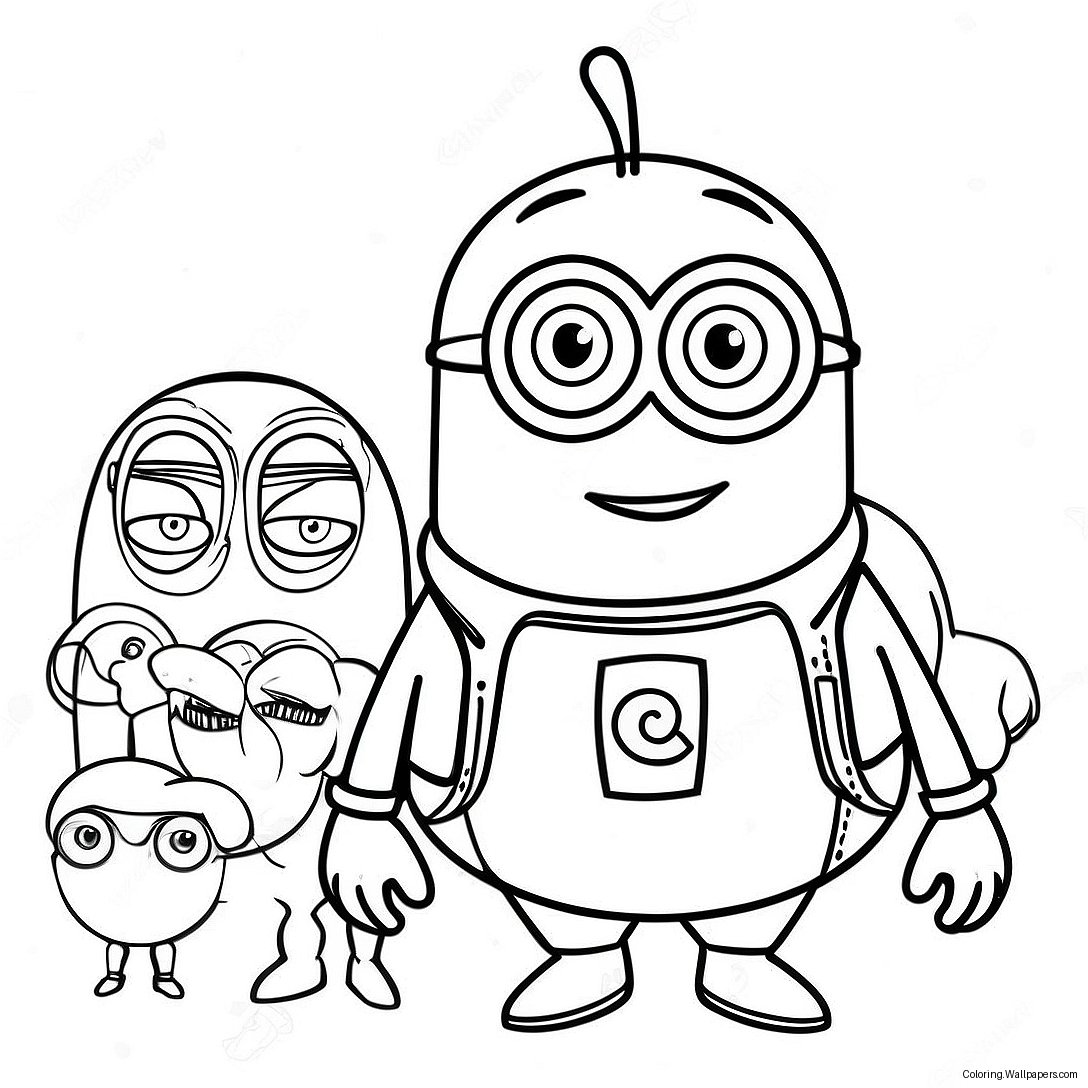 Minions With Gru Coloring Page 10129