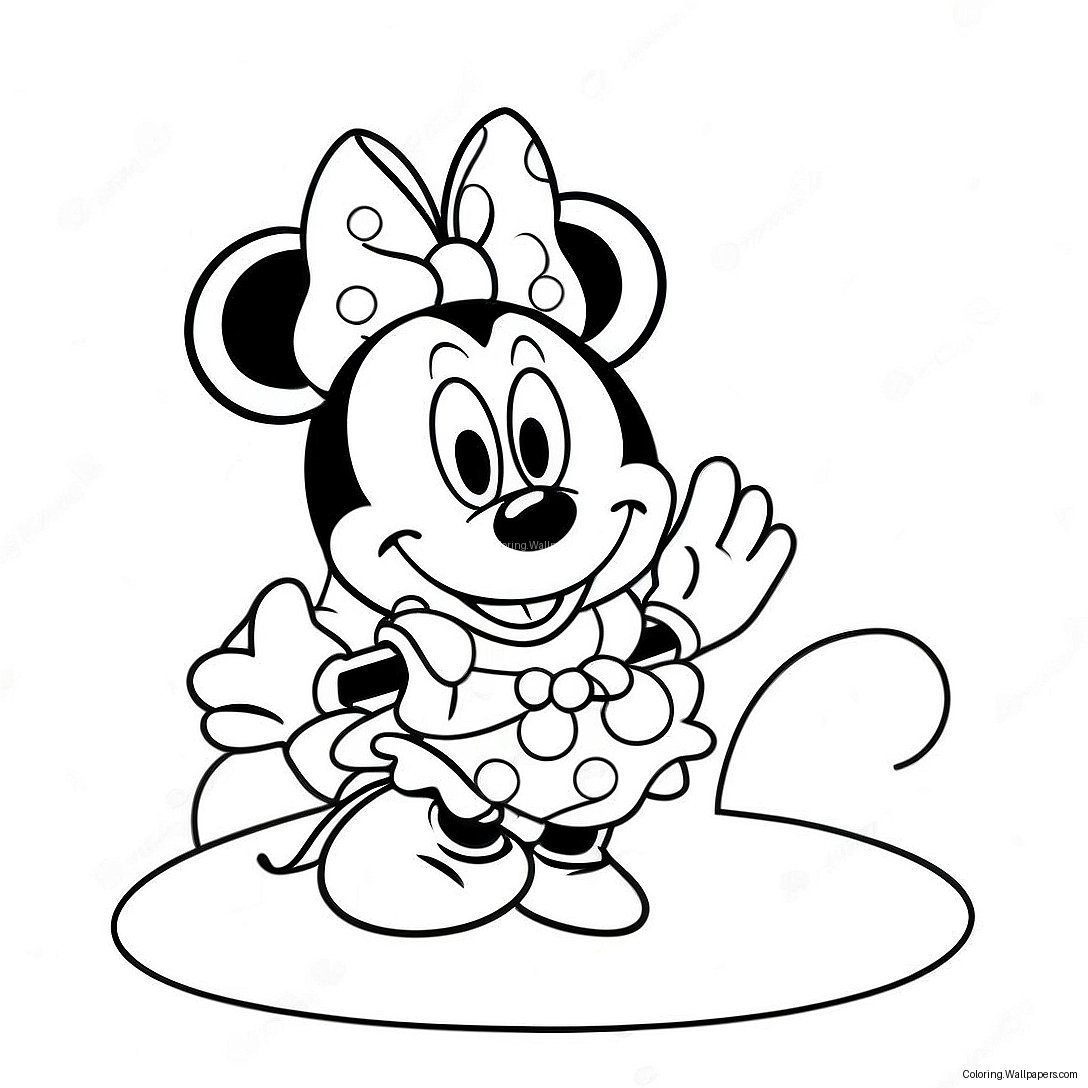 Page À Colorier Minnie Mouse Avec Nœud Coloré 56521