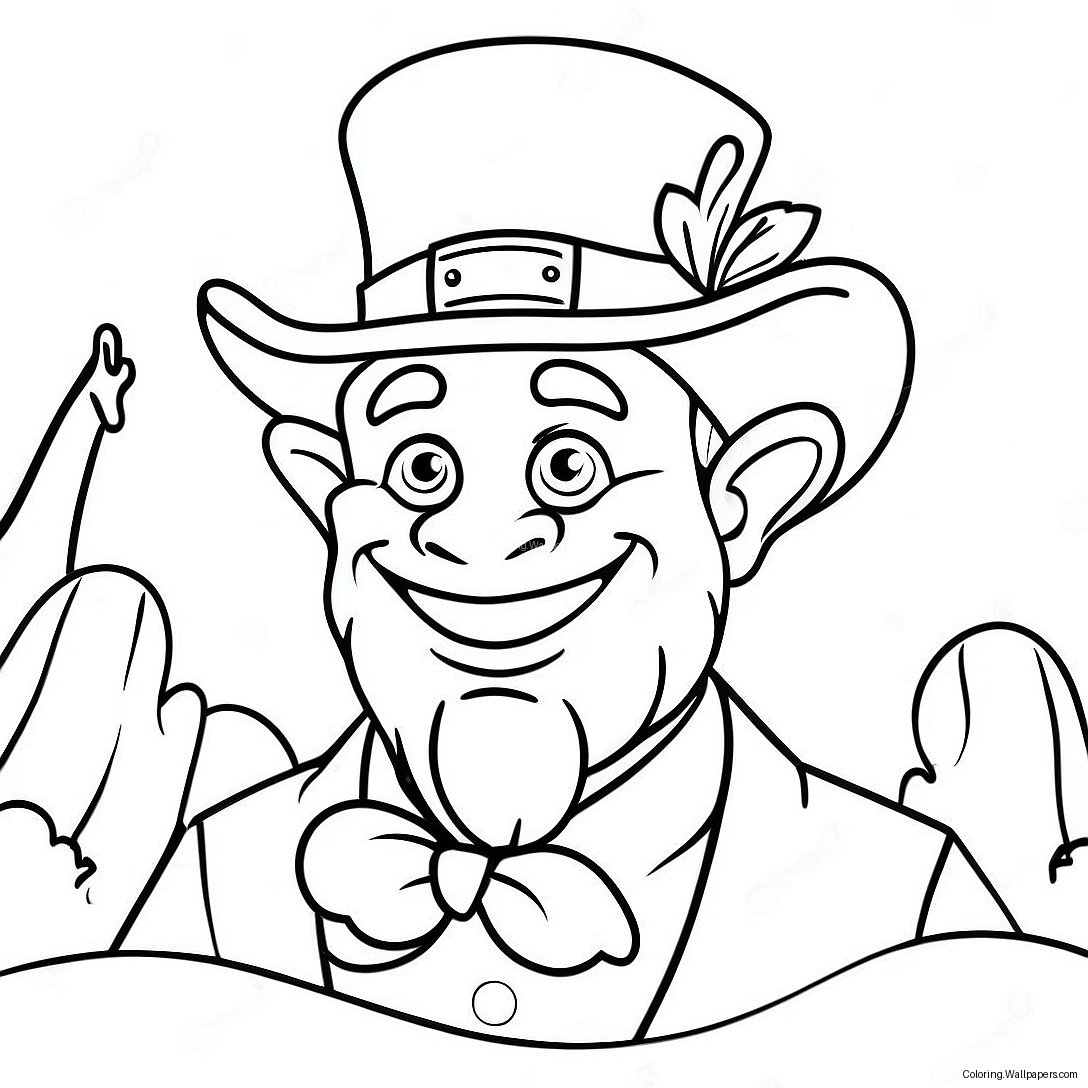 Mischievous Scary Leprechaun Coloring Page 58113