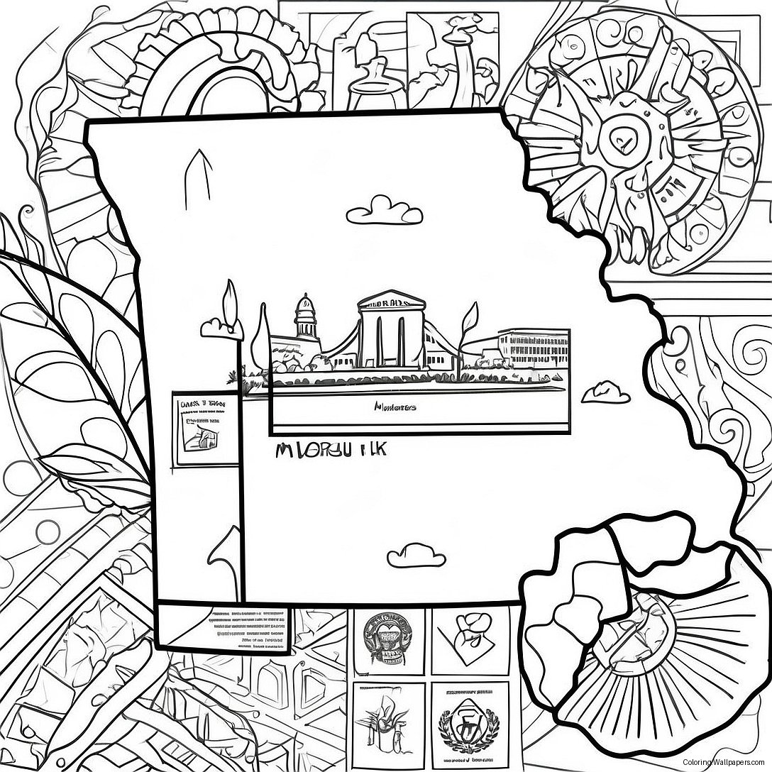 Missouri Staat Contour Kleurplaat 34682