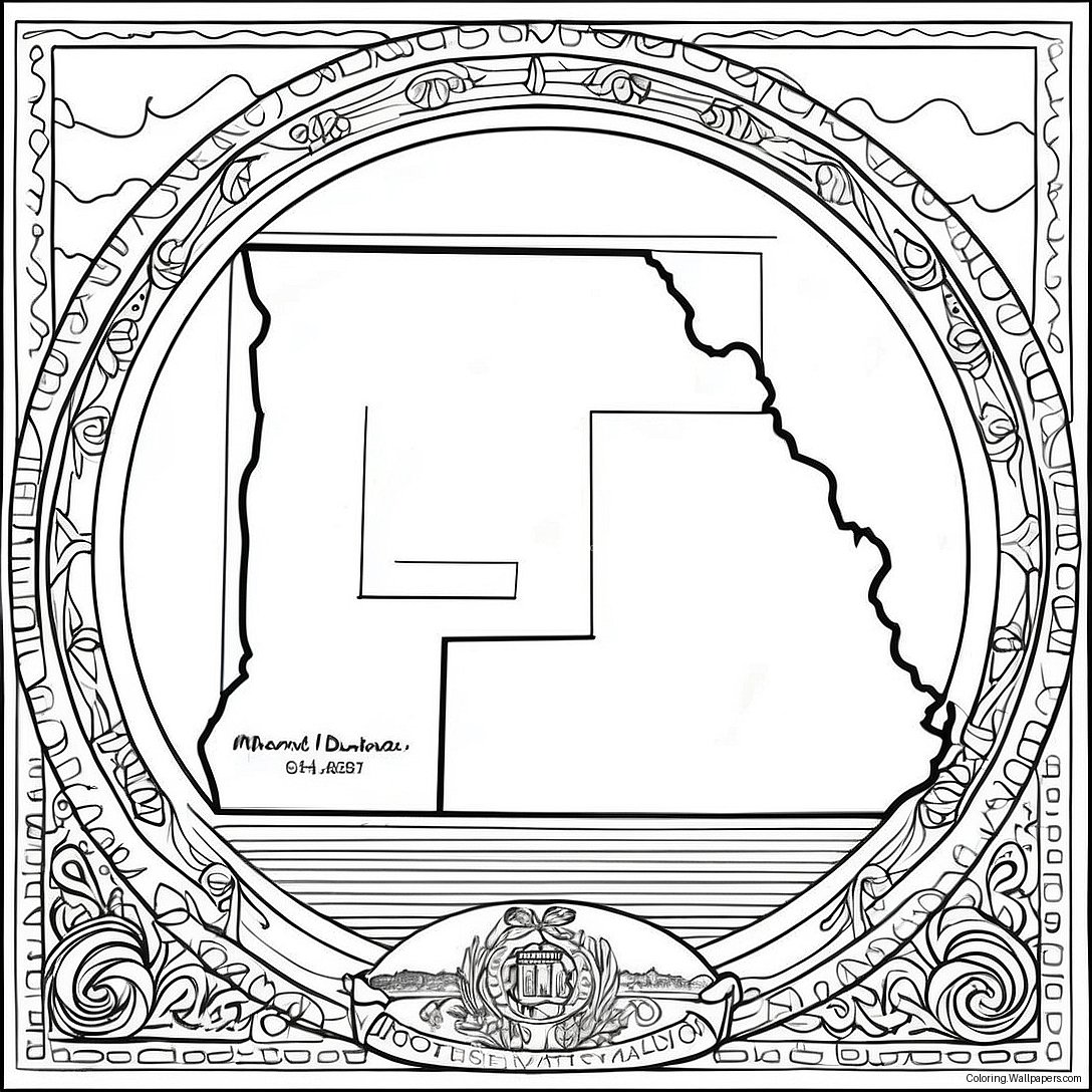 Missouri Staat Contour Kleurplaat 34683