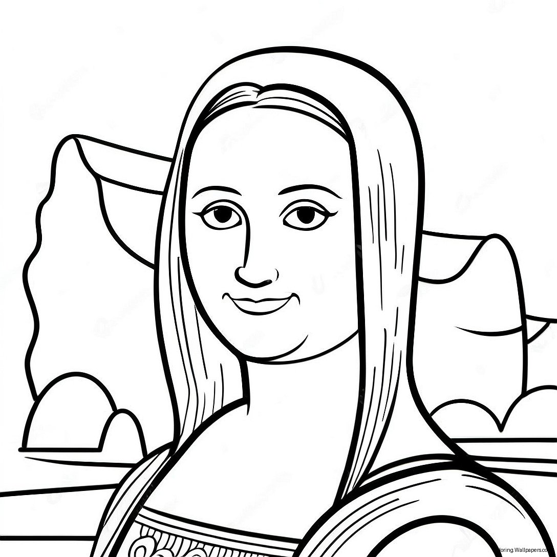 Mona Lisa Classic Portrait Coloring Page 33624