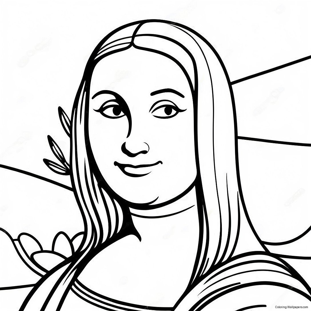 Mona Lisa Smiling Coloring Page 33625