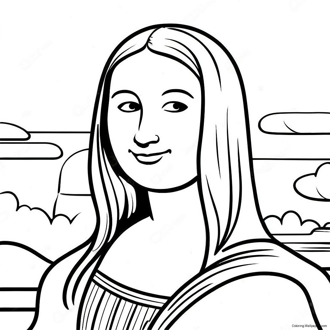 Mona Lisa Smiling Coloring Page 33626