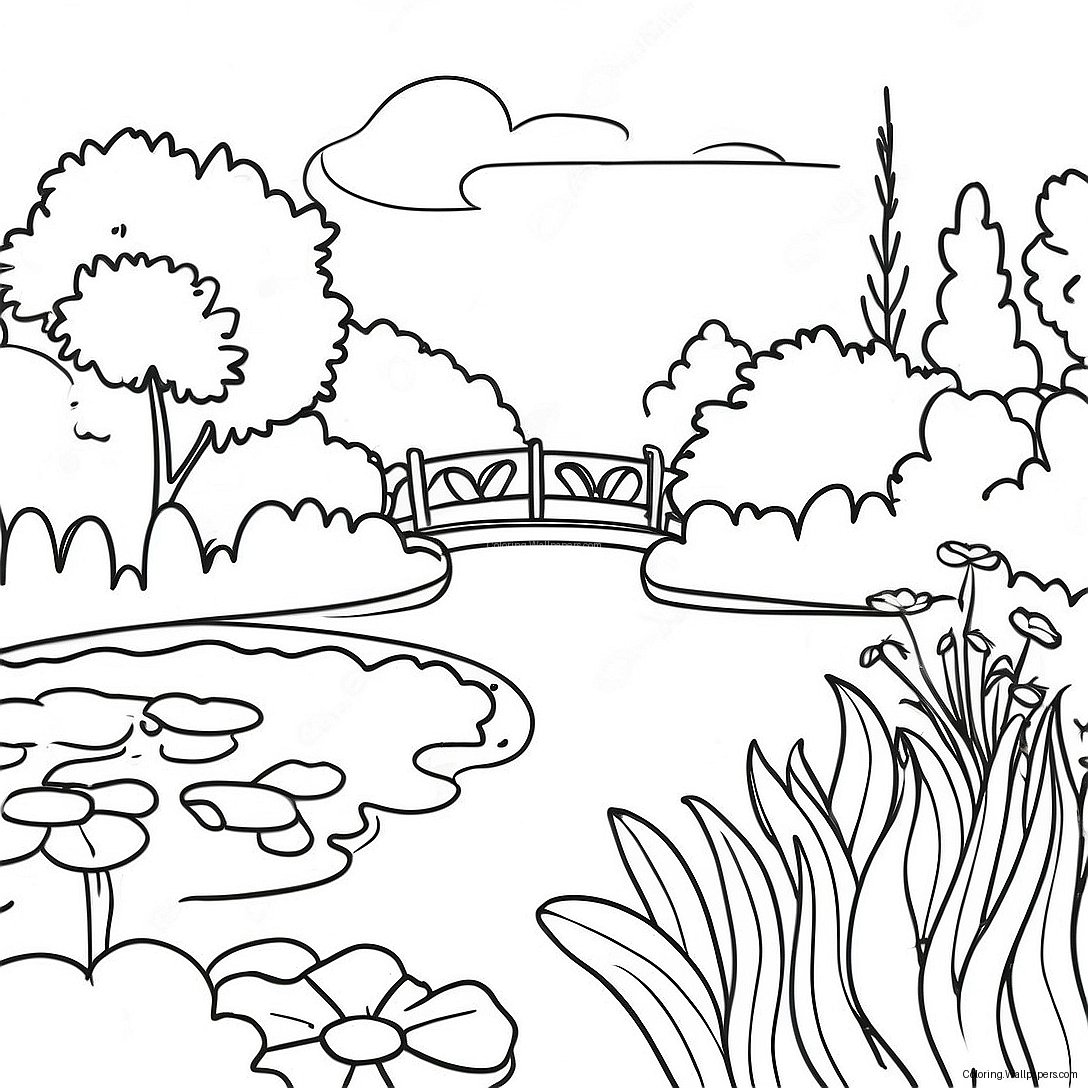 Monet Impressionist Garden Coloring Page 13926