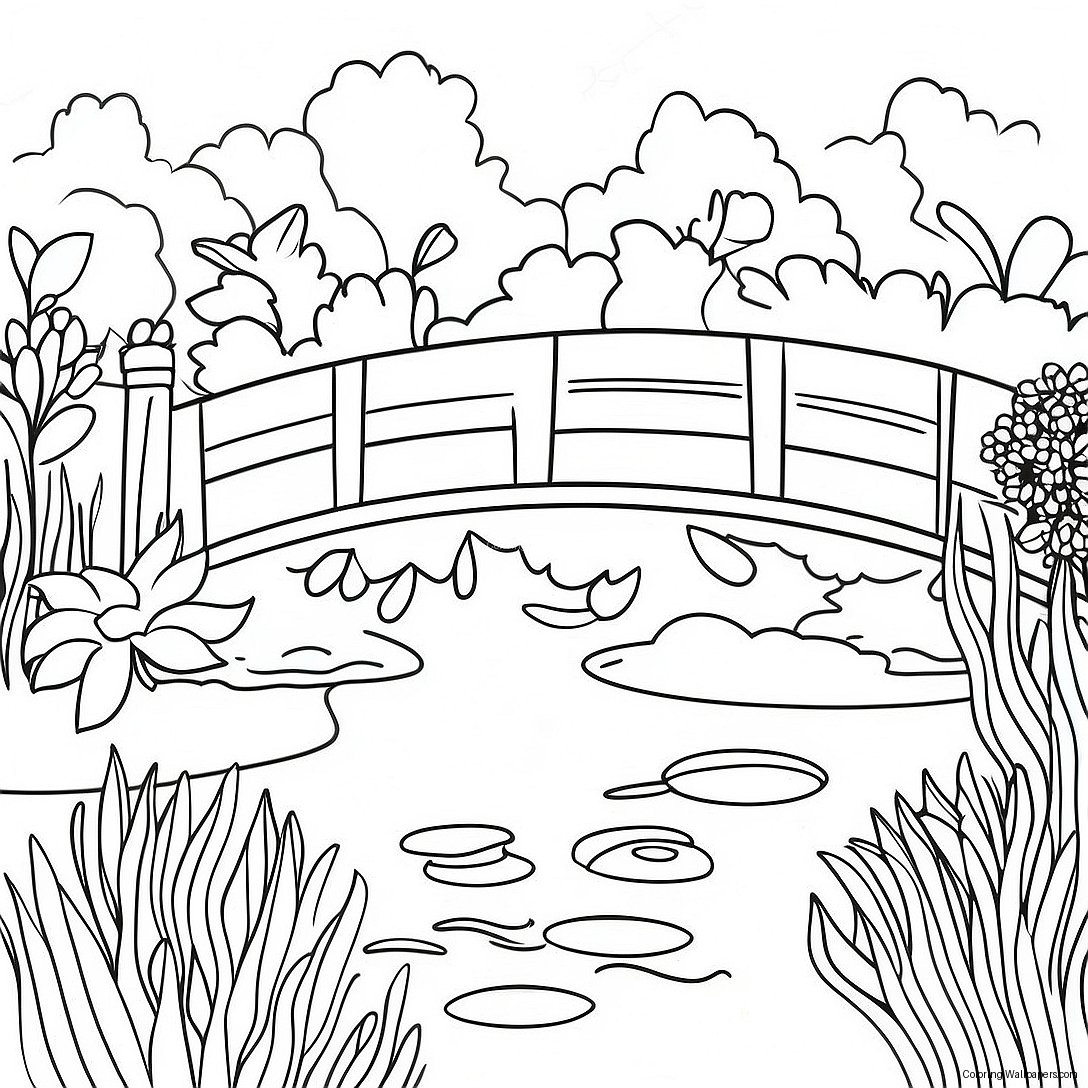 Monet Impressionist Garden Coloring Page 13928