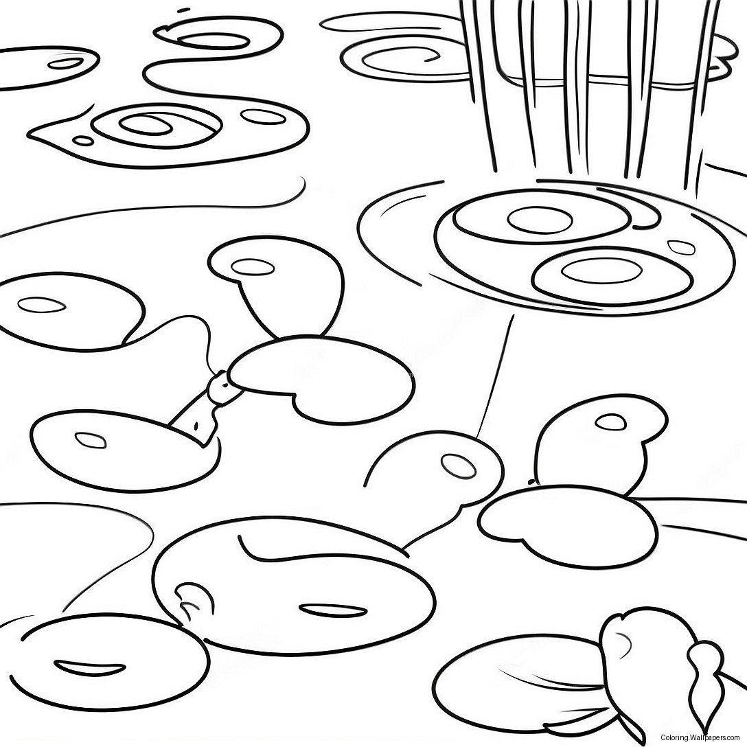 Monet Water Lilies Coloring Page 13923