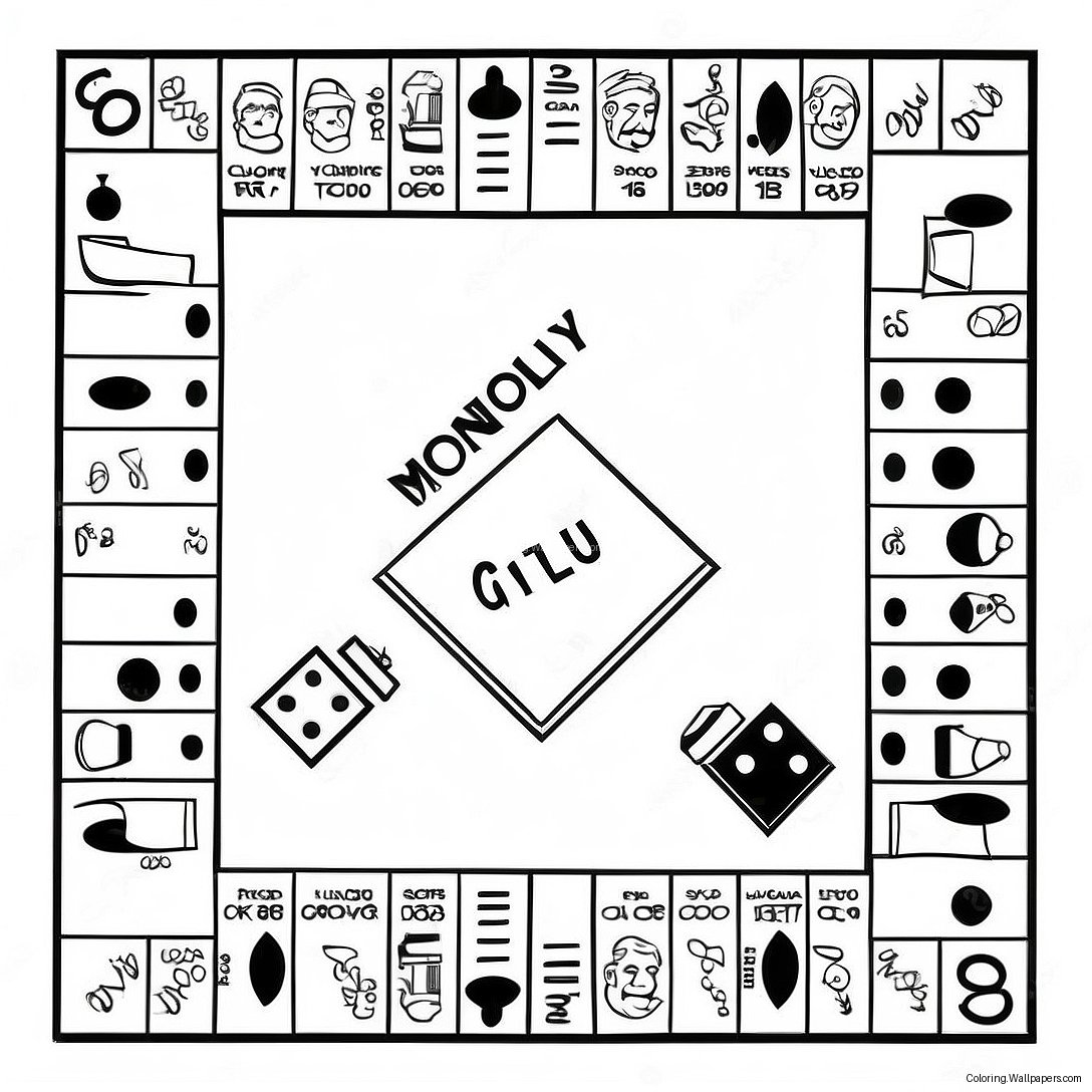 Monopoly Game Board Coloring Page 25583