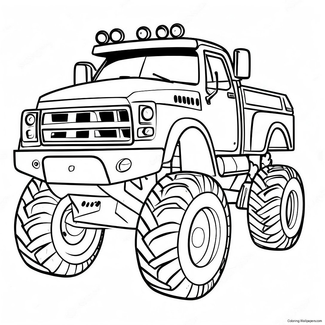 Monster Dieseltruck Färgläggningssida 2153