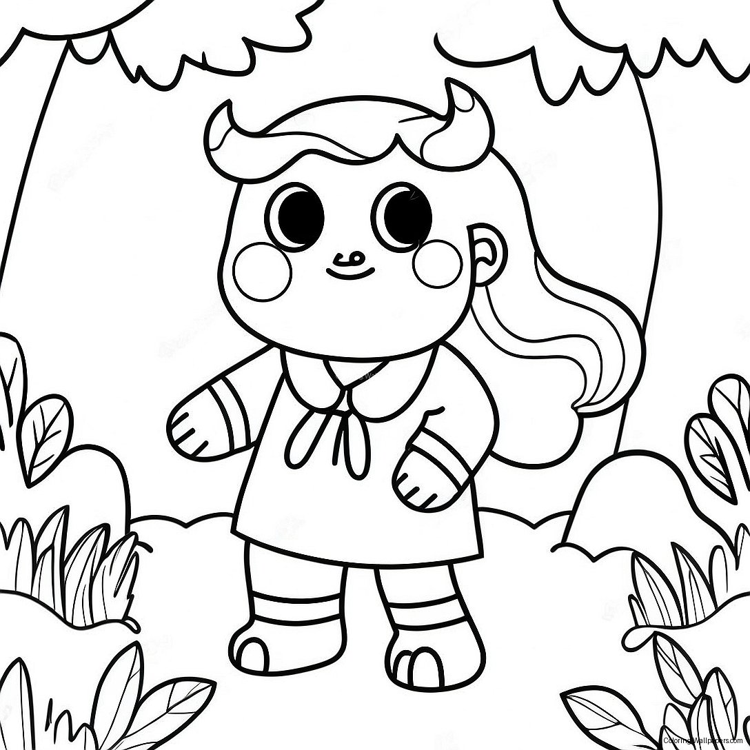 Monster Girl Magical Forest Coloring Page 49277