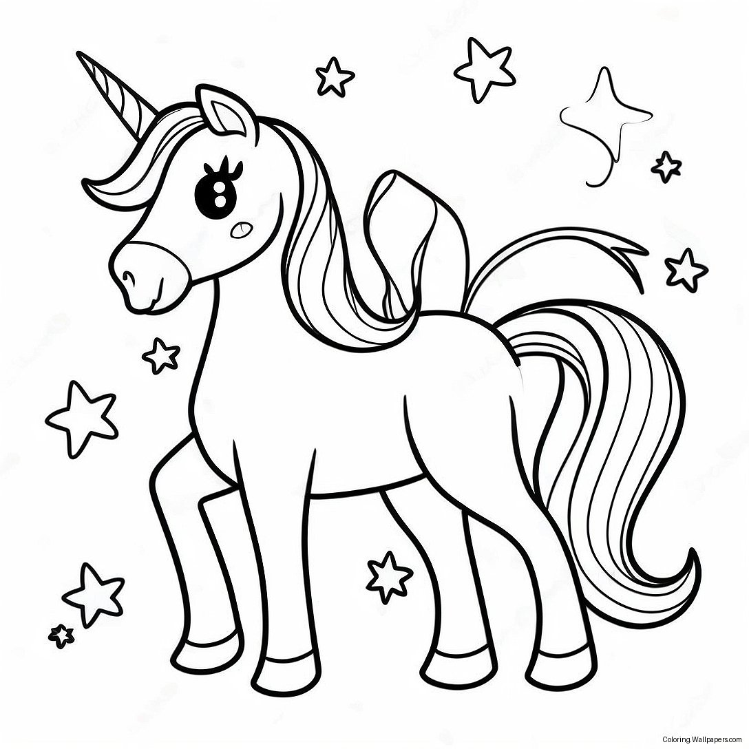 Moody Unicorn Twin Coloring Page 33692