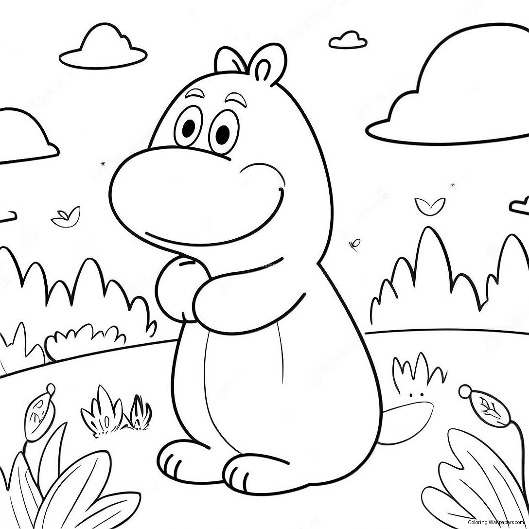 Moomin Coloring Page 44444