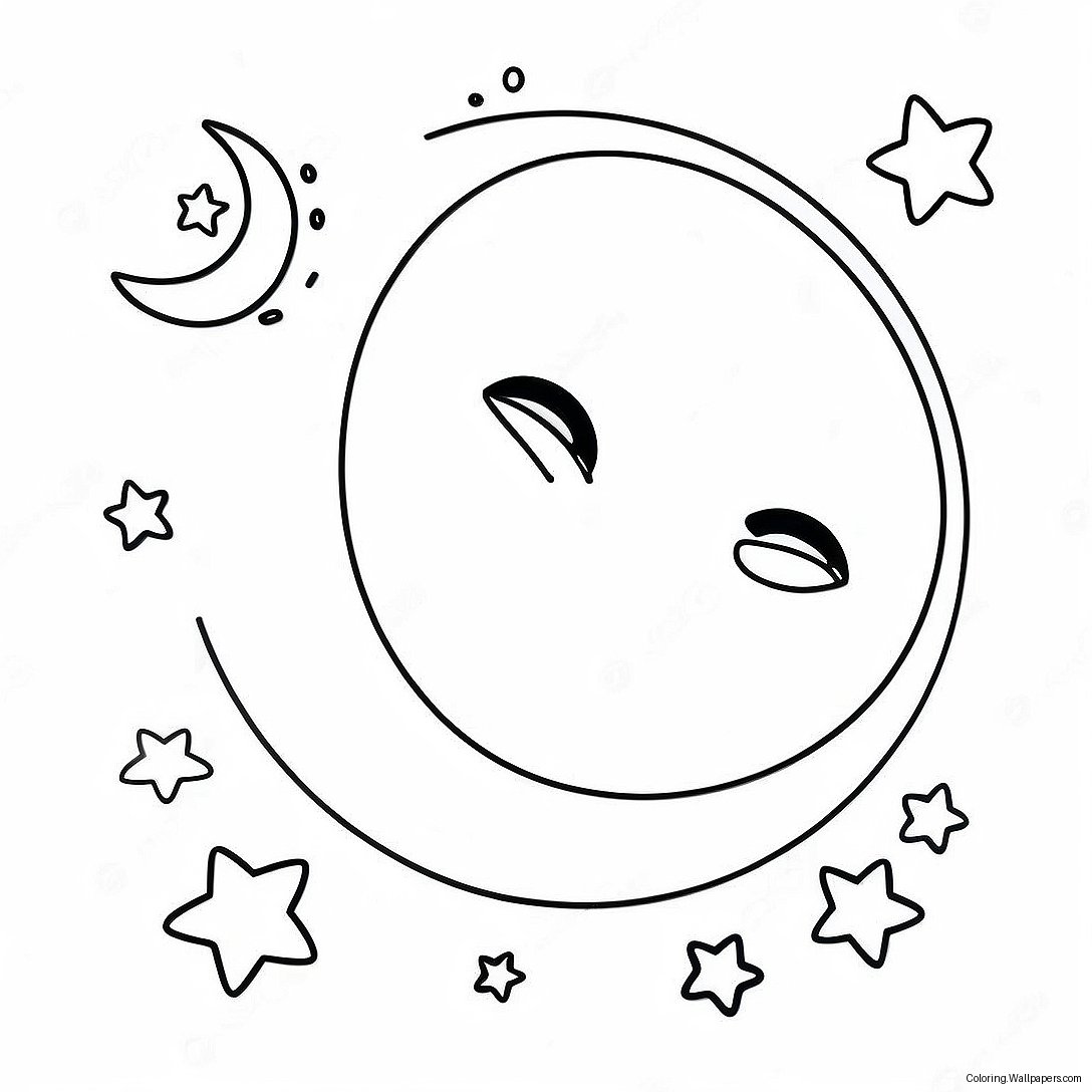 Moon And Stars Coloring Page 41980