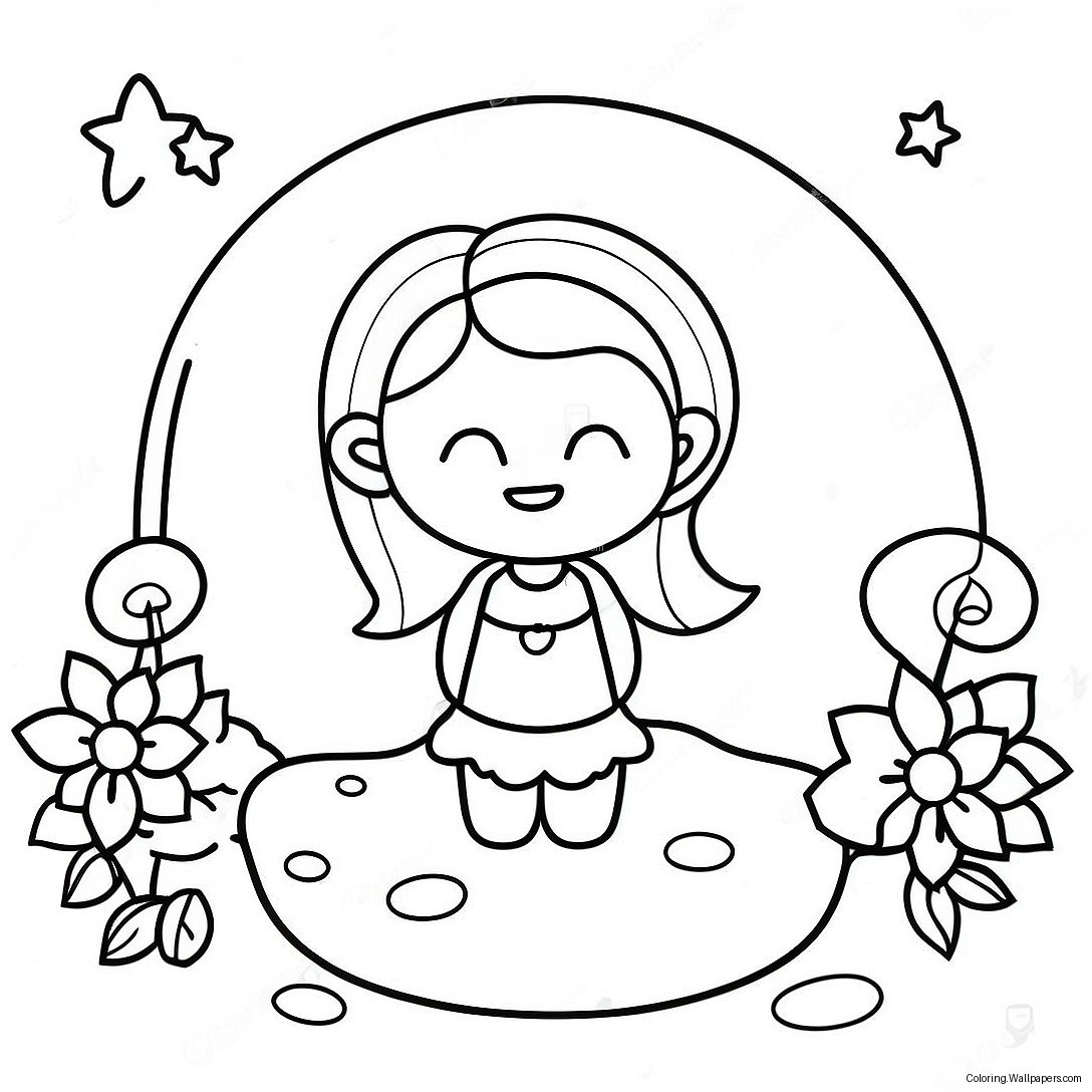 Moon Fairy Magical Garden Coloring Page 45403