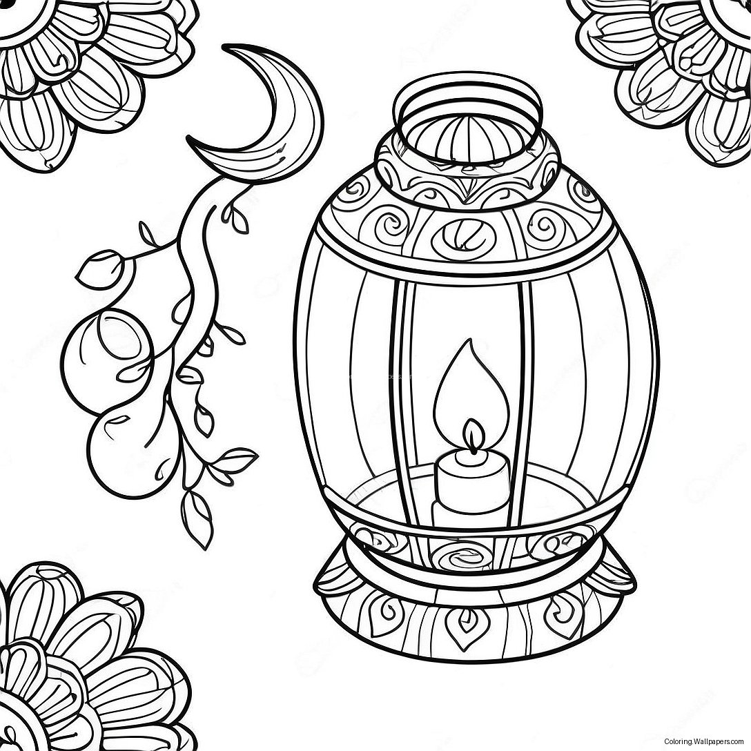 Moon Festival Lantern Coloring Page 28496