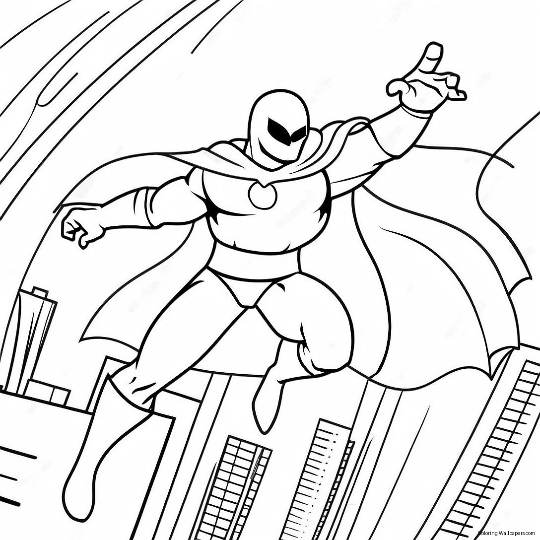 Moon Knight In Action Coloring Page 28057