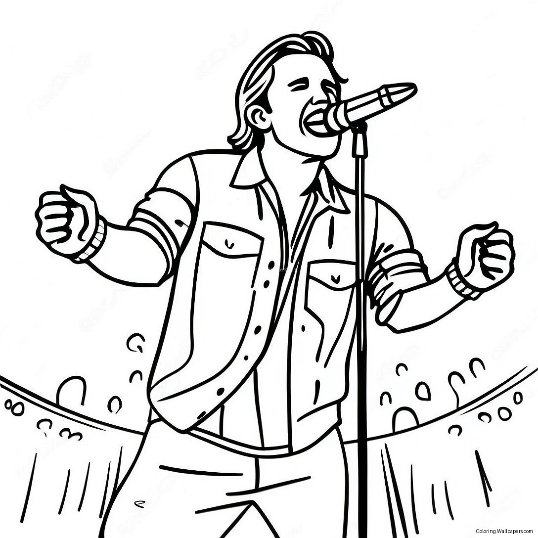 Morgan Wallen Singing On Stage Coloring Page 4567