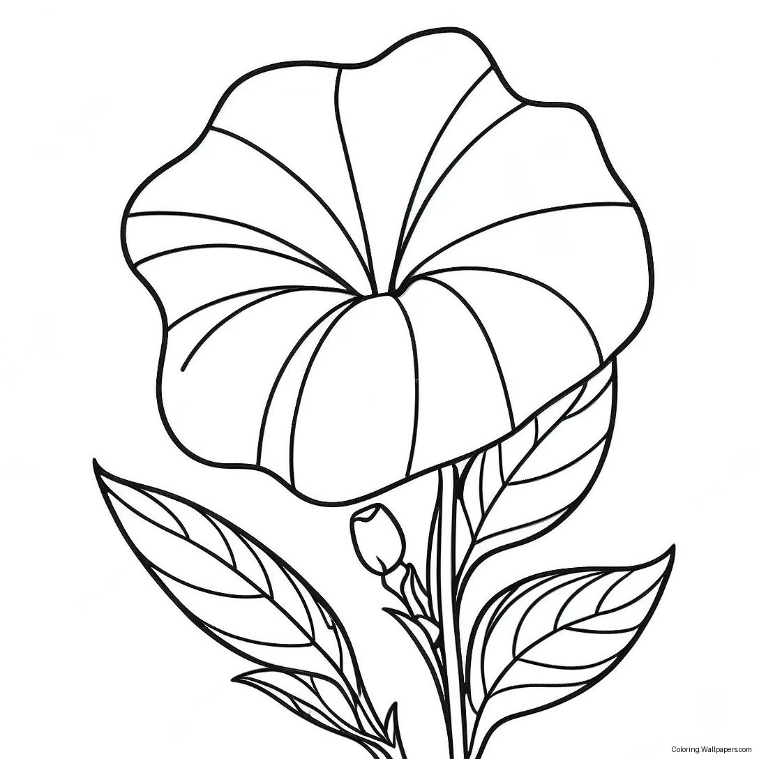 Morning Glory Flower Coloring Page 53321