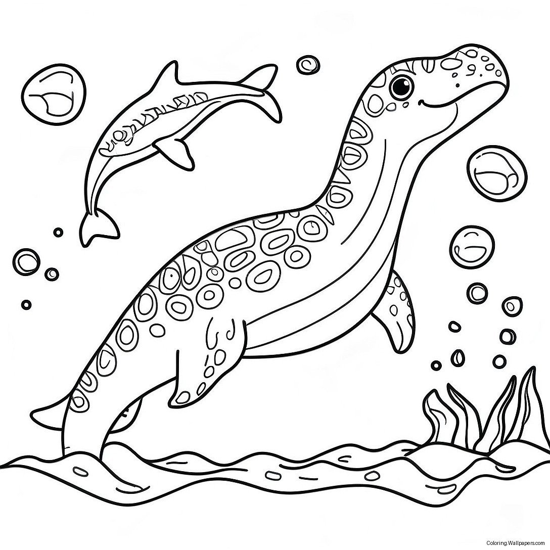 Mosasaurus Uimassa Meressä Värittämissivu 40122