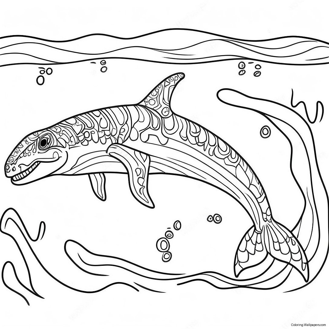 Mosasaurus Schwimmend Im Ozean Ausmalbild 40123