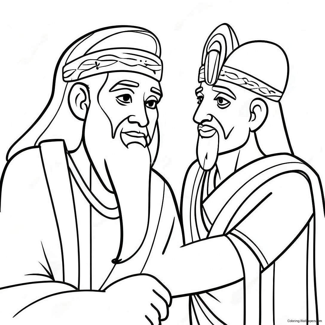 Moses And Pharaoh Coloring Page 40131