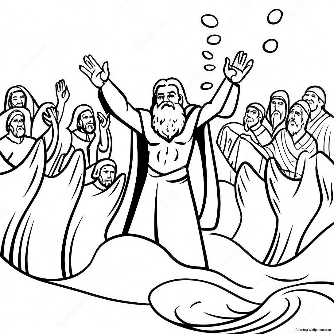 Moses Parting The Red Sea Coloring Page 28985