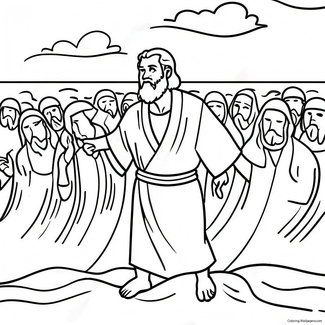 Moses Parting The Red Sea Coloring Page 28986