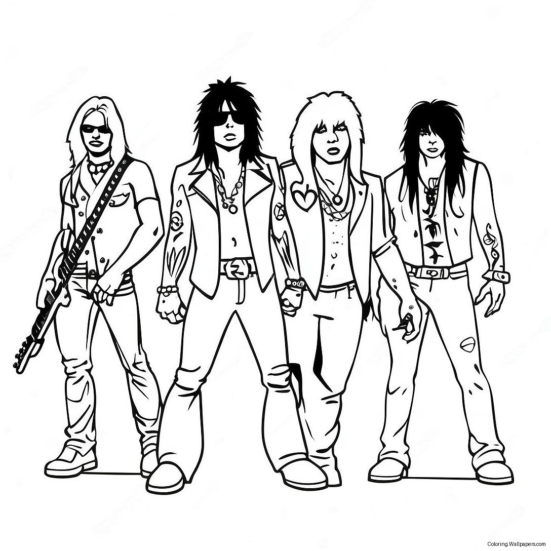 Motley Crue Rockeband Fargeleggingsark 45489