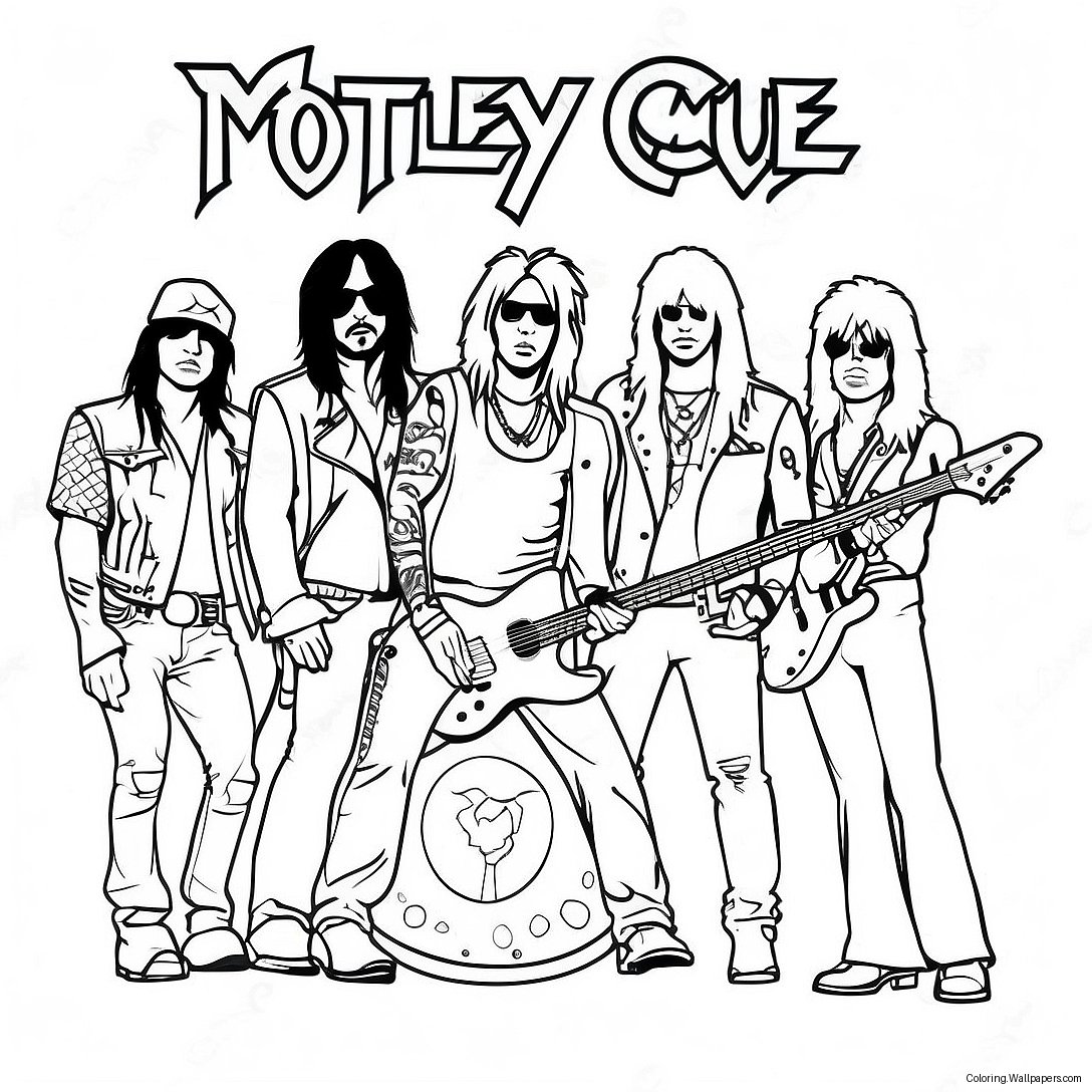 Pagina De Colorat Cu Trupa Rock Motley Crue 45490