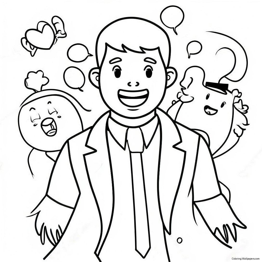 Mr Beast With Friends Coloring Page 3290