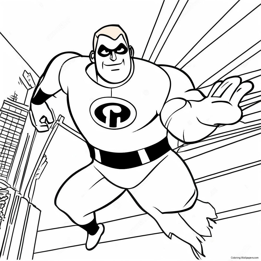 Mr. Incredible In Action Coloring Page 1058