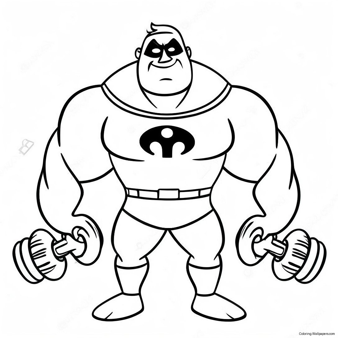 Mr. Incredible Lyfter Vikter Målarbild 27608