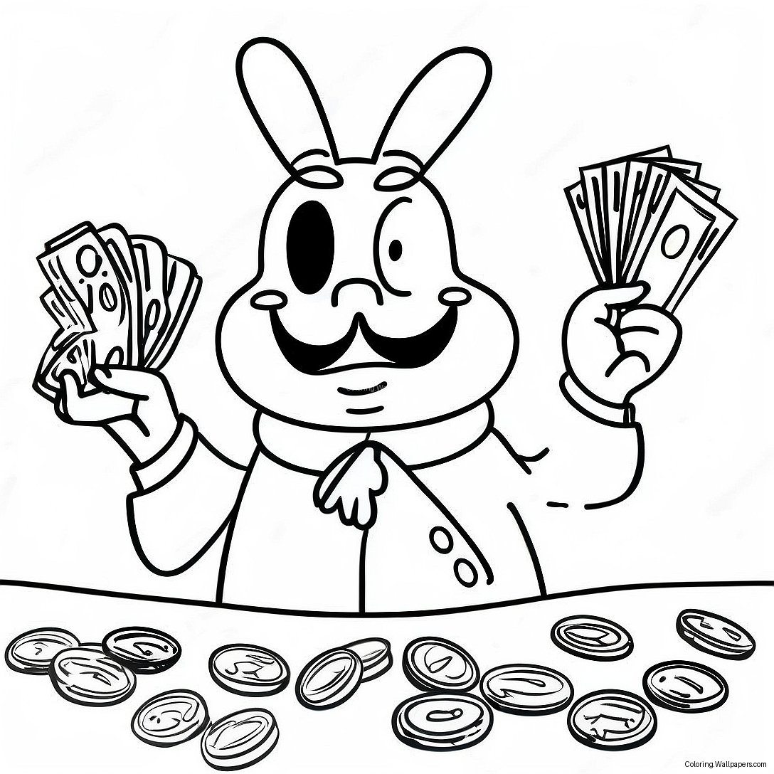 Mr Krabs Counting Money Coloring Page 39523