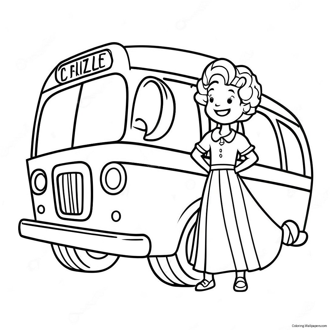 Pagina Da Colorare Di Ms. Frizzle Sul Magic School Bus 3761