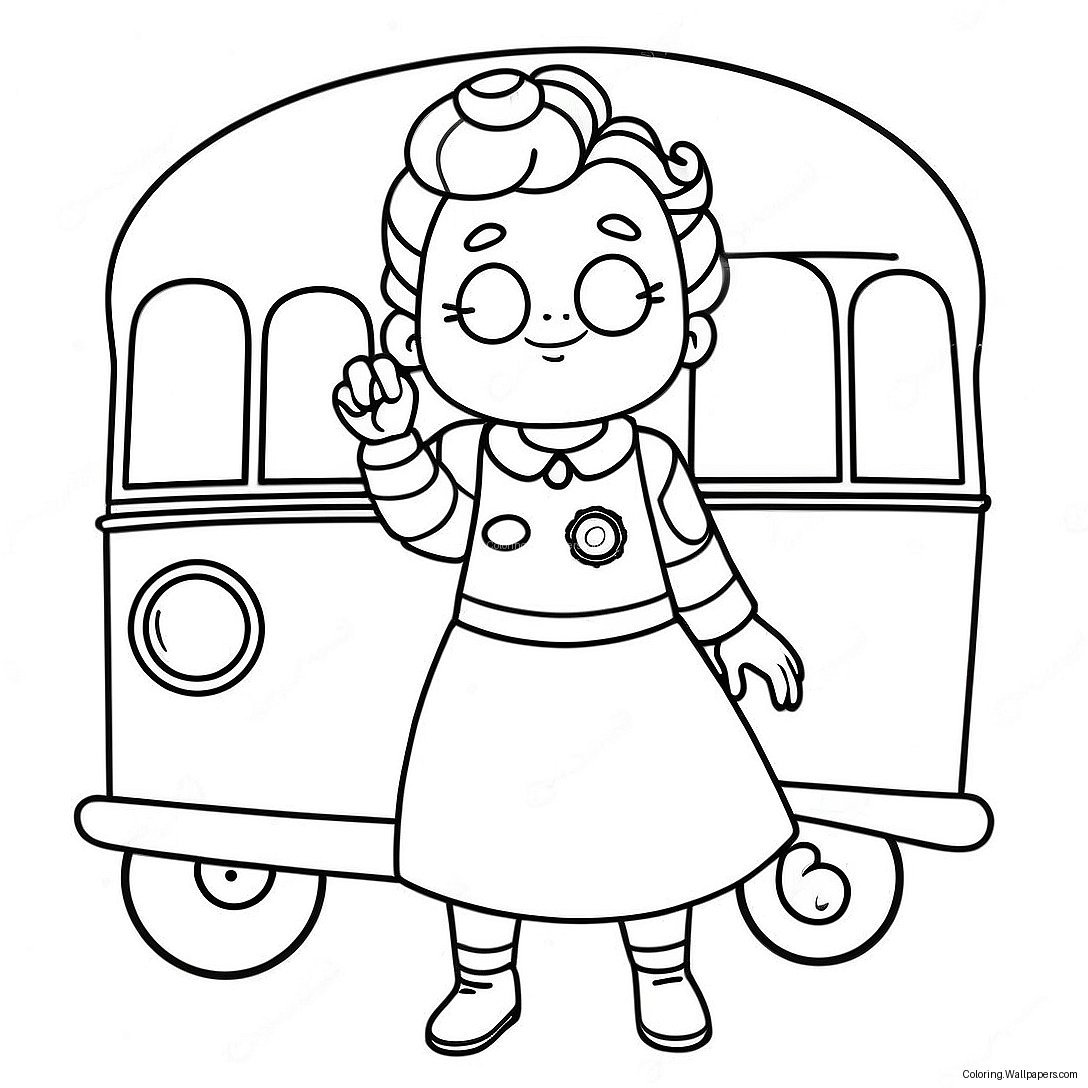 Ms. Frizzle Taikakoulubussissa Värityssivu 3762