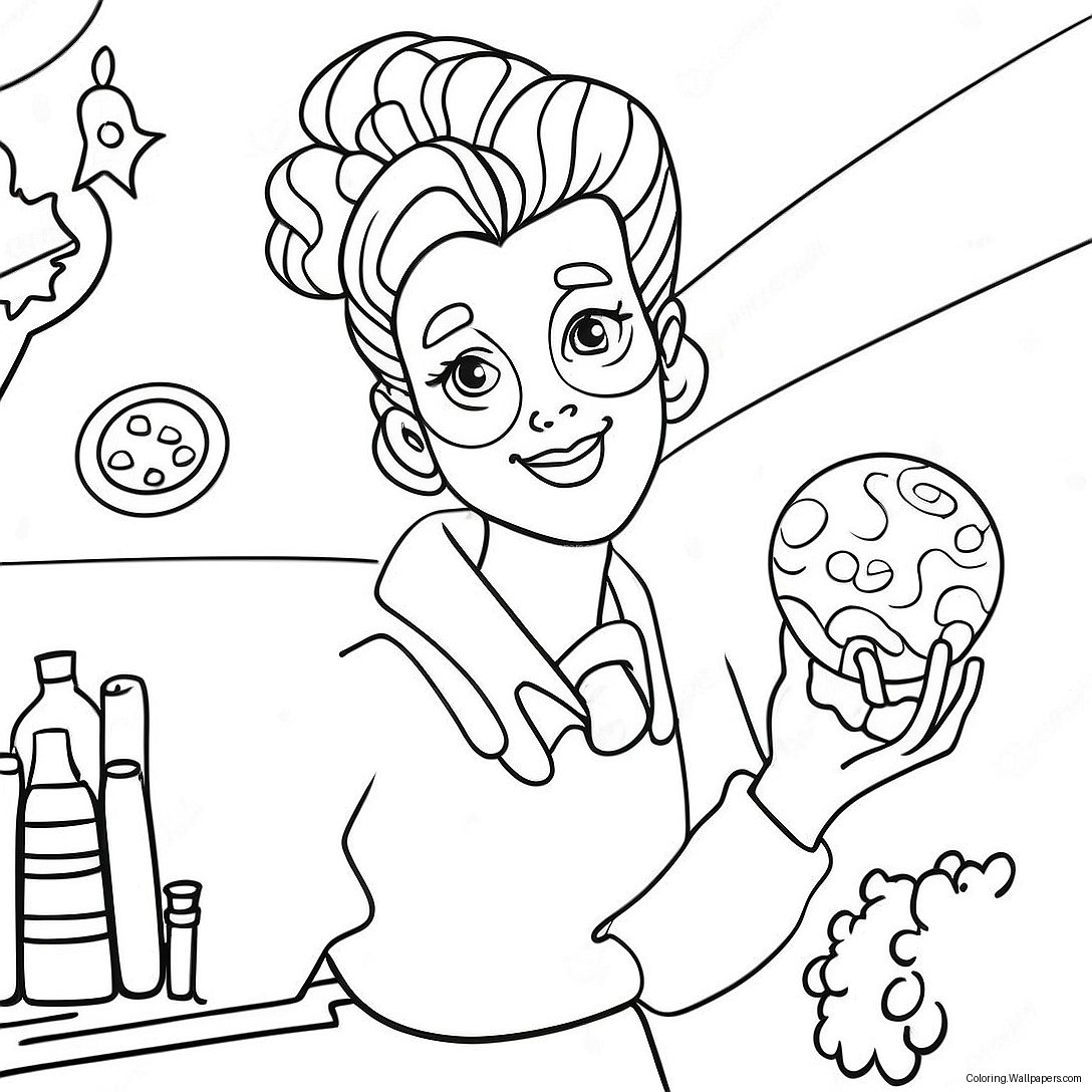 Pagina Da Colorare Di Ms. Frizzle Sul Magic School Bus 3763