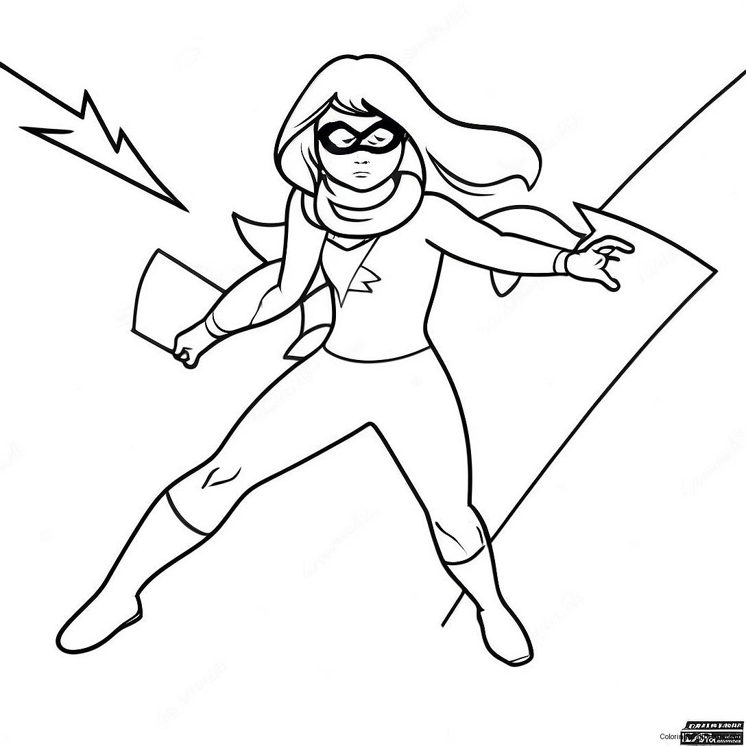 Ms Marvel In Action Coloring Page 23078