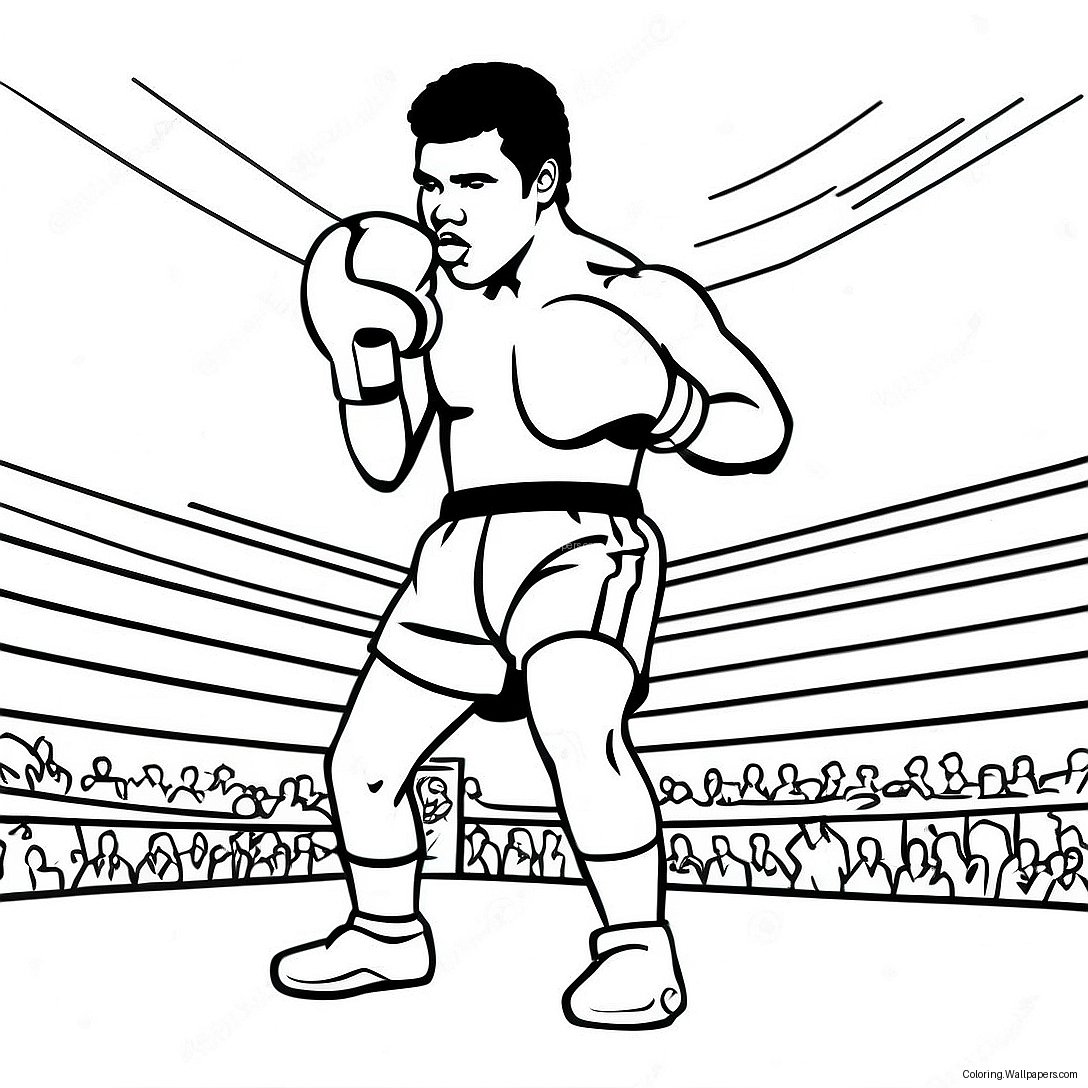 Muhammad Ali Im Ring Ausmalbild 22121