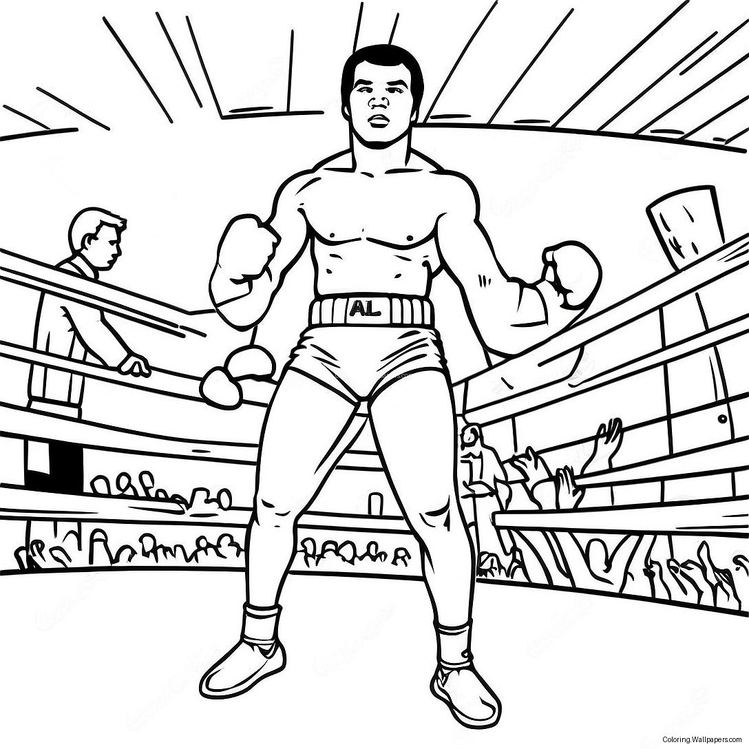 Muhammad Ali Im Ring Ausmalbild 22123